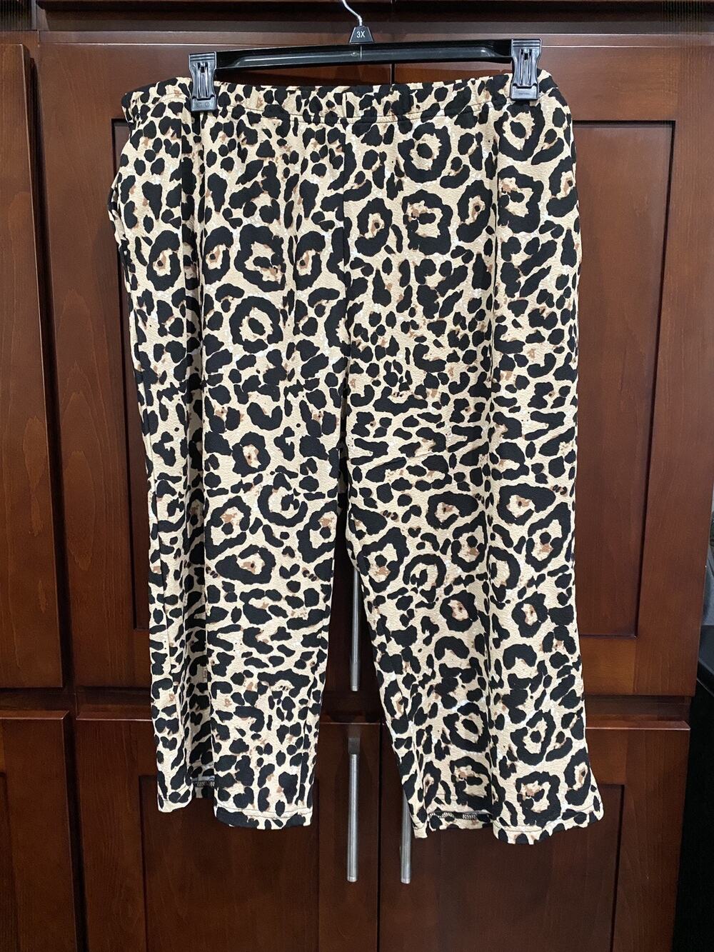 Shein Curve 4XL Women’s Leopard Print Wide Leg Trousers Polyester/Elastane!